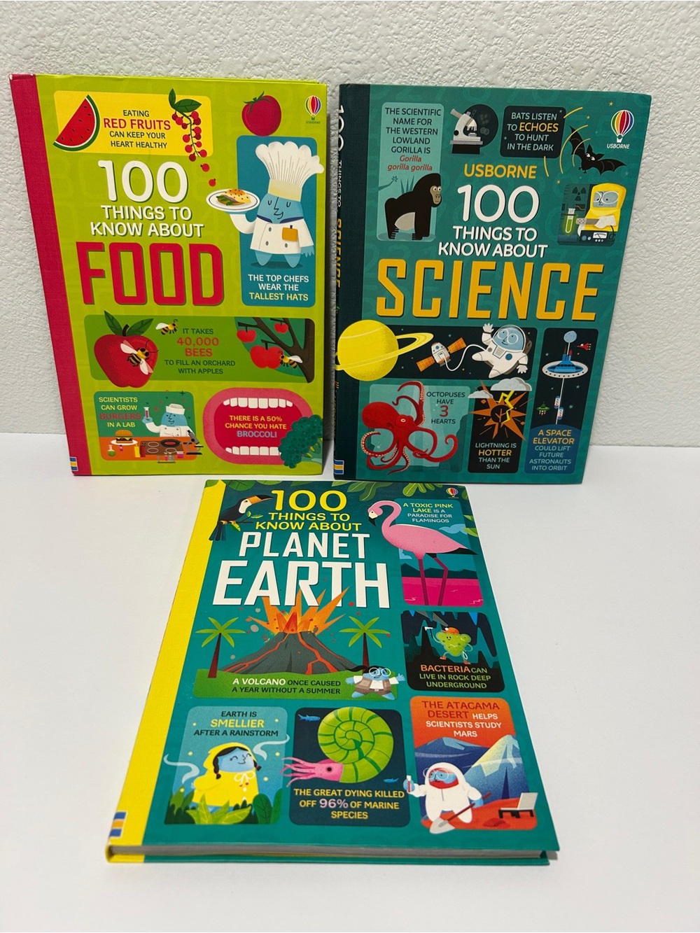 Usborne 100 Things to Know Book Lot Food Science Earth